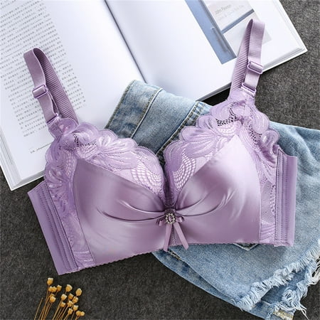 YEJIMAN Women Everyday Bra for Silicone Breast Inserts  Purple Lace Underwear For Women  Nylon Tummy Control Underwear For Women