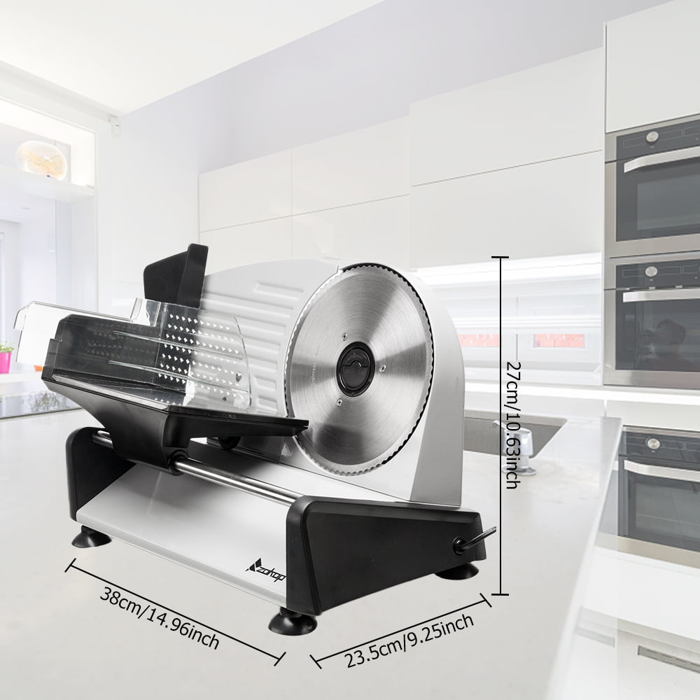 Lowestbest 110V/150W 7.5" Semi-automatic Gear Cutter, Machine Home Deli Food Slicer, Gray Lowestbest 110V/150W 7.5" Semi-automatic Gear Cutter, Machine Home Deli Food Slicer, Gray