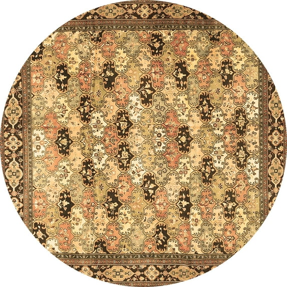 Ahgly Company Indoor Round Persian Brown Traditional Area Rugs, 6' Round