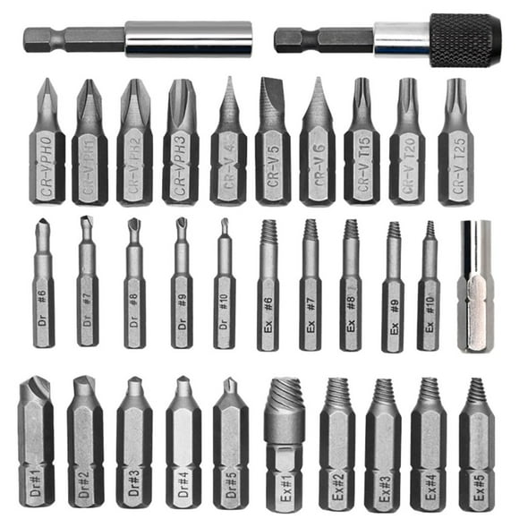 XZNGL Speed Out Screw Extractor Set Damaged Screw Extractor Set Broken Screw Or Bolt Stripped Remover 33Pcs Stripped Screw Extractor Set Damaged Bolt Screw Extractor Damaged Screw Extractor Set