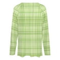 thumbnail image 5 of LYWC Green Plaid-425 Long Sleeve Shirts For Women Oversized Tshirts Tops Tees Fall T-Shirts V Neck, 5 of 7