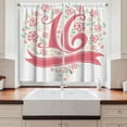 thumbnail image 2 of Ambesonne Floral Kitchen Curtains, Floral 16, 55"x39", Dark Coral Mint, 2 of 3