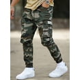 thumbnail image 3 of Men's Camo Jogger Pants Military Army Combat Cargo Pants Leg-Bound Tapered Casual Camouflage Tactical Pants, 3 of 5