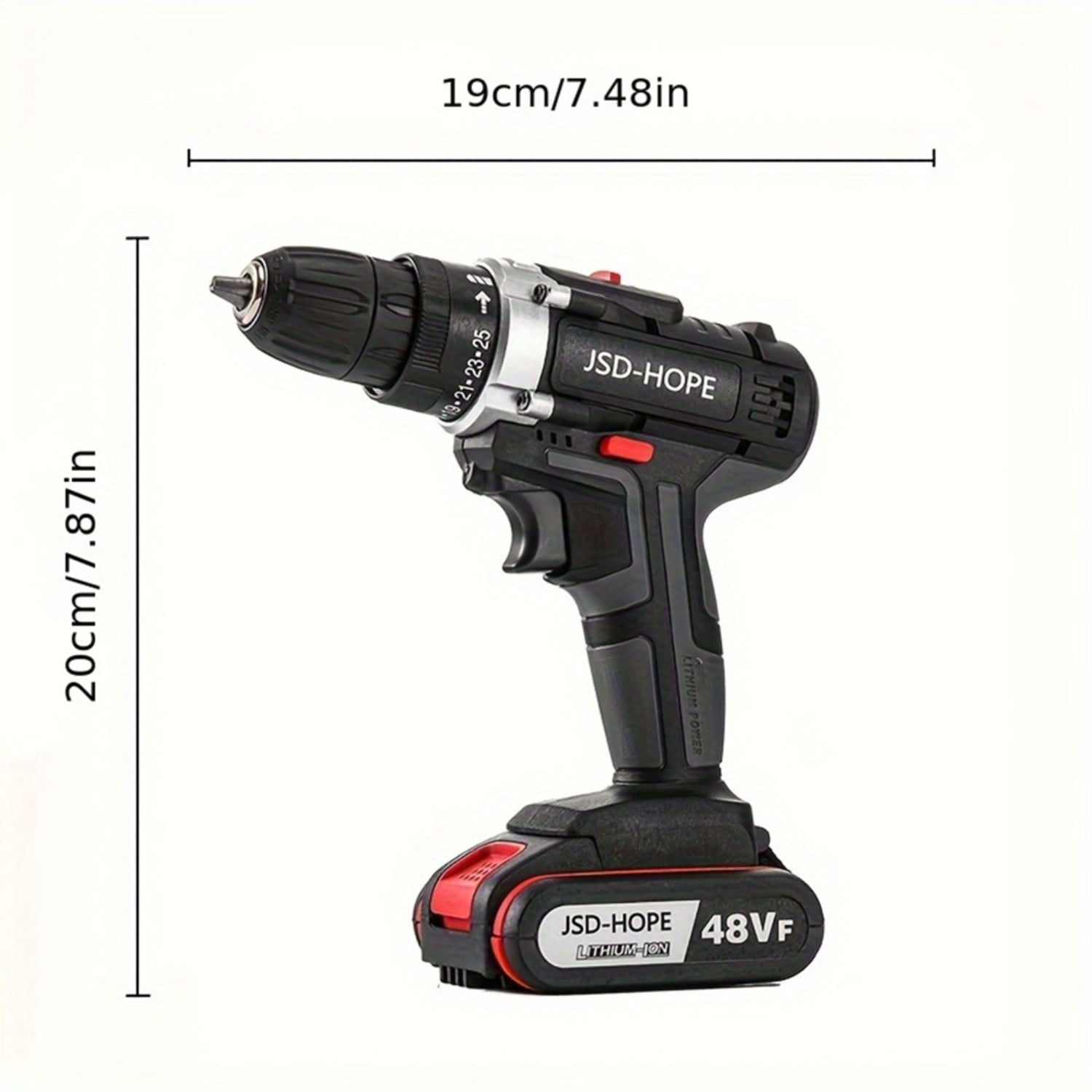 Cordless Lithium-ion Drill/Driver, 2-Speed Electric Drill for Home DIY Use
