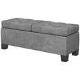 thumbnail image 4 of LINJH Storage End of Bed Bench, Upholstered Bench with Steel Frame, Gray, 4 of 11