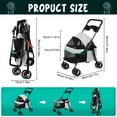 thumbnail image 2 of Fompes Pet Stroller up to 22 lbs, 4 Wheels Folding Portable Travel Cat Dog Stroller with Cup Holder, Breathable and Visible Mesh for Medium Small Dog, Grey, 2 of 15