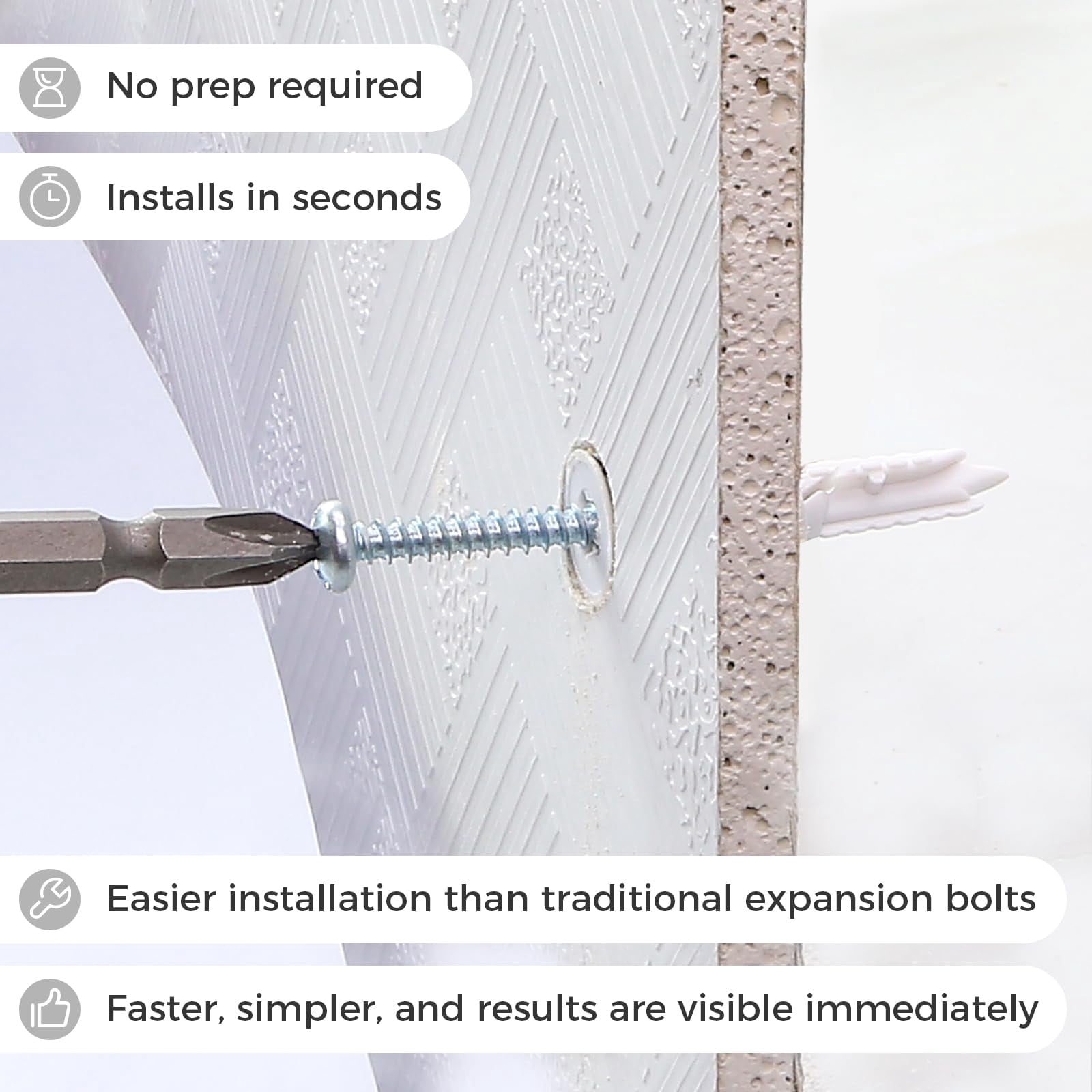 8# 100PCs Self Drilling Drywall Anchors Kit - 75LBs Heavy Duty Plastic Drywall Hangers with 50 Self-Tapping Screws - Mounting Hardware for Sheetrock Anchors