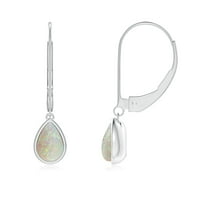 ANGARA Natural Pear-Shaped Opal Solitaire Drop Earrings in 925 Sterling Silver for Women (Size-6x4mm) | October Birthstone, Birthday, Anniversary, Jewelry Gift for Women | Natural Opal Earrings