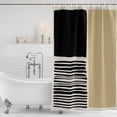 thumbnail image 3 of Beige Shower Curtain, Waterproof Shower Curtains for Bathroom, Modern Abstract Art Farmhouse Striped Washable Fabric Bathtub Curtain Set Bath Decor with 12 Hooks Extra Long 72"x96", 3 of 8