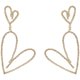 thumbnail image 1 of 1 par de pendientes de corazón con diamantes de imitación y brillantes para mujer., 1 of 7