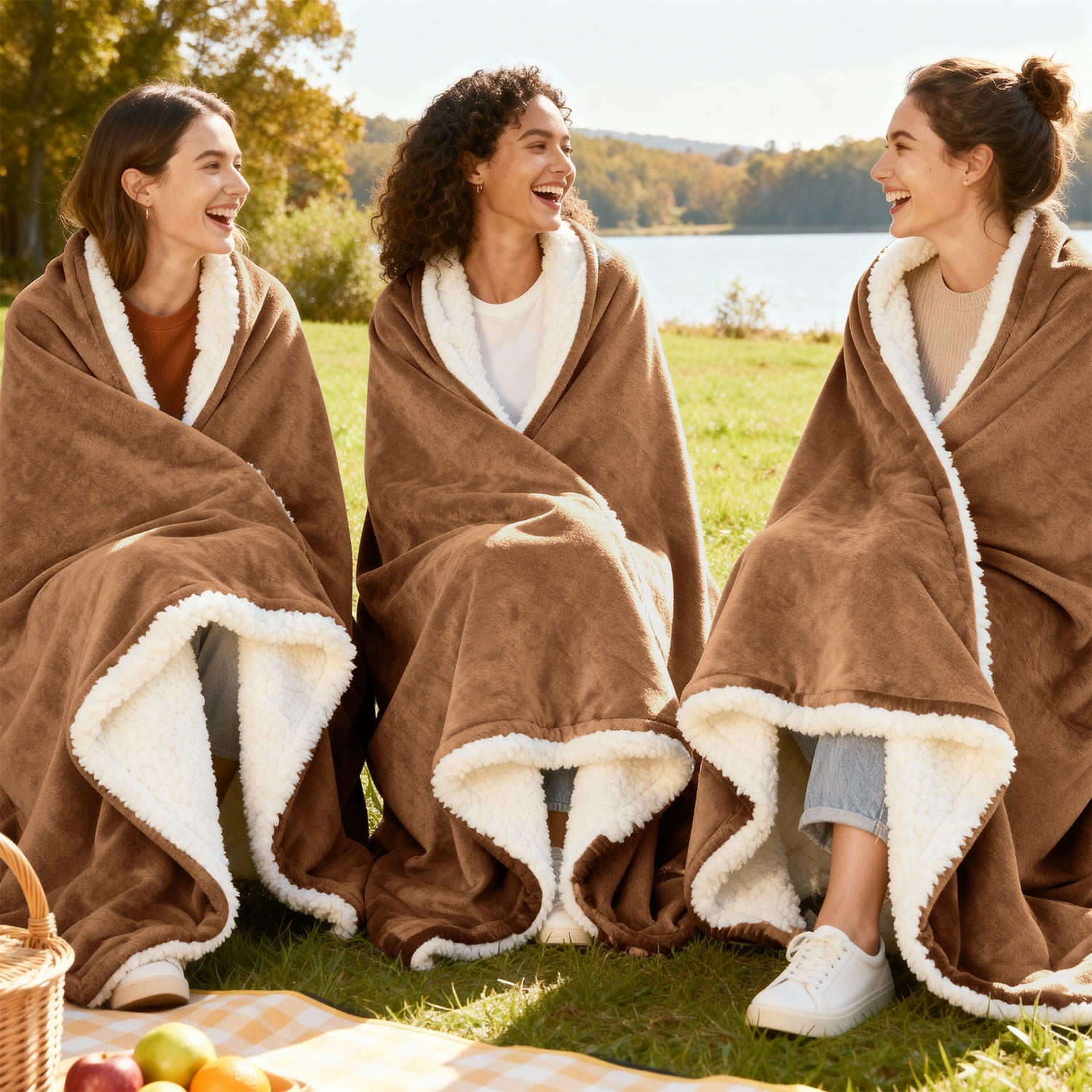 IR Imperial Rooms Wholesale Sherpa Fleece Blankets 12-Packs Warm & Soft Plush Washable Lightweight Cozy for Charity & Gift Camel Twin Size
