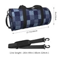 thumbnail image 4 of KLL Blue Gingham Buffalo Check Duffle Bag For Men Women Sport Gym Fitness Tote Travel Training Workout Basketball Football Weekender, 4 of 8