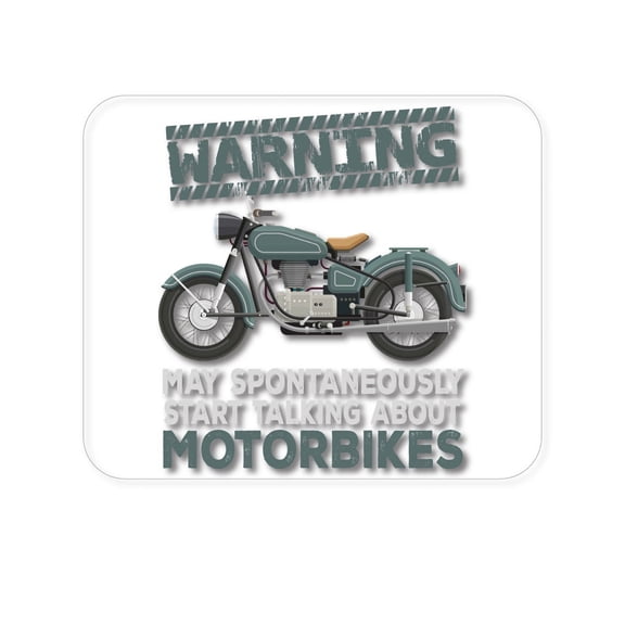 DistinctInk Mouse Pad - 1/4" Foam Rubber - Spontaneously Talking About Motorcycles
