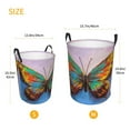 thumbnail image 5 of Haiem Oil Painting Beautiful Butterfly Leather Dirty Clothes Laundry Basket,Sturdy & Waterproof,Collapsible Round Design For Efficient Space Management,Multi-Purpose Storage Basket, 5 of 8