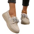 thumbnail image 4 of Willtoo Women's Low Top Canvas Shoes Lace Up Sneakers Lightweight Casual Walking Shoes Comfortable Soft Sole Non Slip Orthopedic Sneakers, 4 of 6