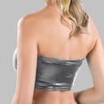 thumbnail image 5 of adviicd Going Out Tops Womens Tube Tops Off Shoulder Seamless Ribbed Strapless Sleeveless Side Ruched Slim Fitted Summer Going Out Top(Gray,S), 5 of 5