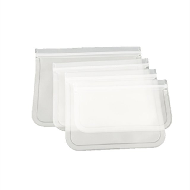 4pcs Food Storage Bags Frosted Translucent Sandwich Package Fresh-keeping Pouch with Sealing Strip