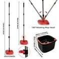 thumbnail image 3 of 10 Packs Spin Mop and Bucket Set with Self Separation Dirty and Clean Water System, Self Wringing 360° Rotating Square Mop-Head for Hardwood Tile Marble Floors(Black), 3 of 8