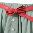 thumbnail image 3 of Little Girls Teal Ivory Lace Hem Pearl Accented Belted Skirt 5/6, 3 of 5