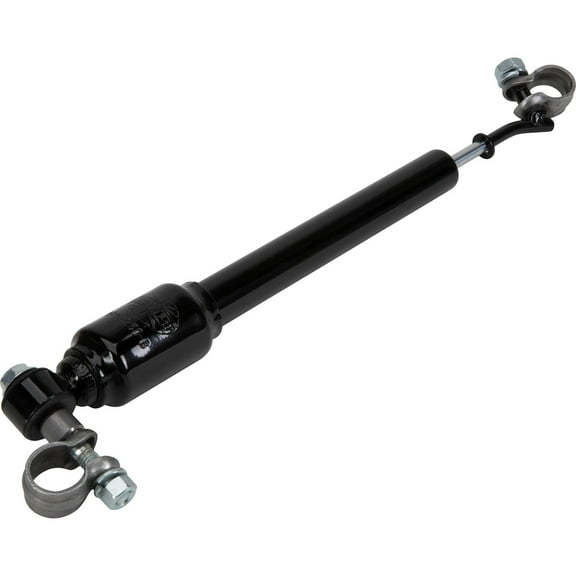 Black Steering Stabilizer for Hot Rods, Street Rods, Reduces Vibrations & Bump Steer, Enhances Comfort, Easy Installation with 7/8" ID Clamps, Ideal for Straight Axle, Manual Steering
