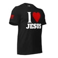 thumbnail image 3 of I LOVE JESUS Unisex t-shirt (Black Heather, XS), 3 of 4