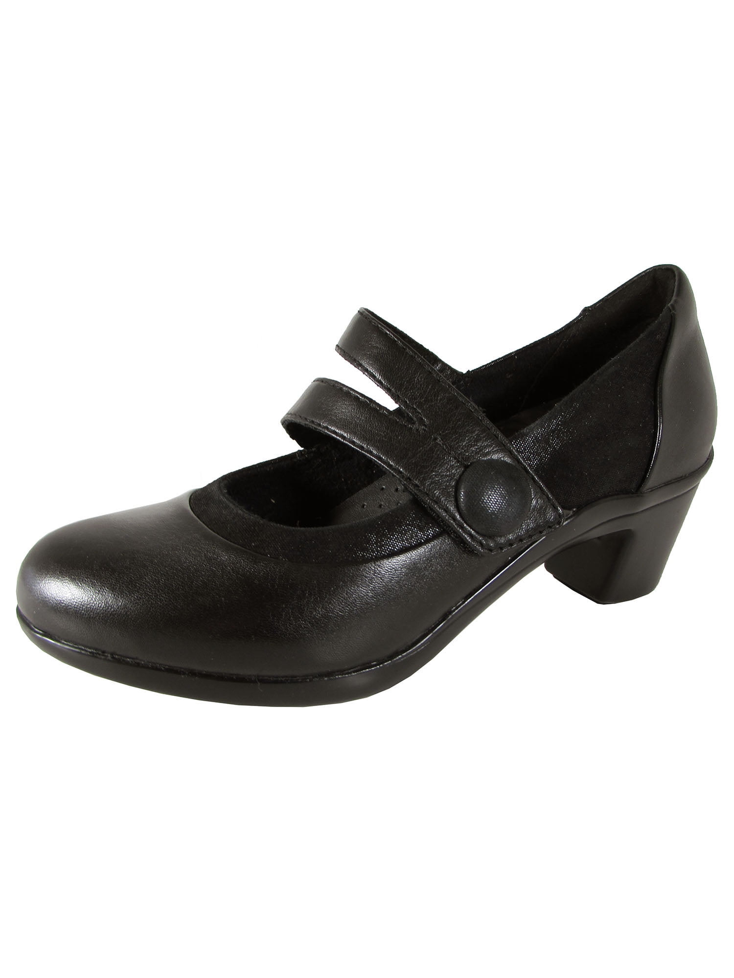 Aravon Womens Lexee Mary Jane Pump Shoes, Black Leather