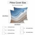 thumbnail image 3 of Waterproof Throw Pillow Covers Set of 2, 18x18 Inch Blue Brown Decorative Pillowcases Outdoor Pillow Slip Cushion Covers Set for Couch Tent Gradient Geometric White Water Stripes Modern, 3 of 7