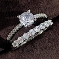 thumbnail image 3 of SEPARQI 2pcs His and Hers Wedding Ring Sets Couples Engagement Rings Women and Men 925 Sterling Silver AAA Cubic Zirconia Two-Piece Set, 3 of 7