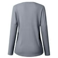 thumbnail image 4 of Womens Henley Shirts Long Sleeve V Neck Button Down Casual Plain T Shirt Tops Loose Fit Blouse Tee, 4 of 4