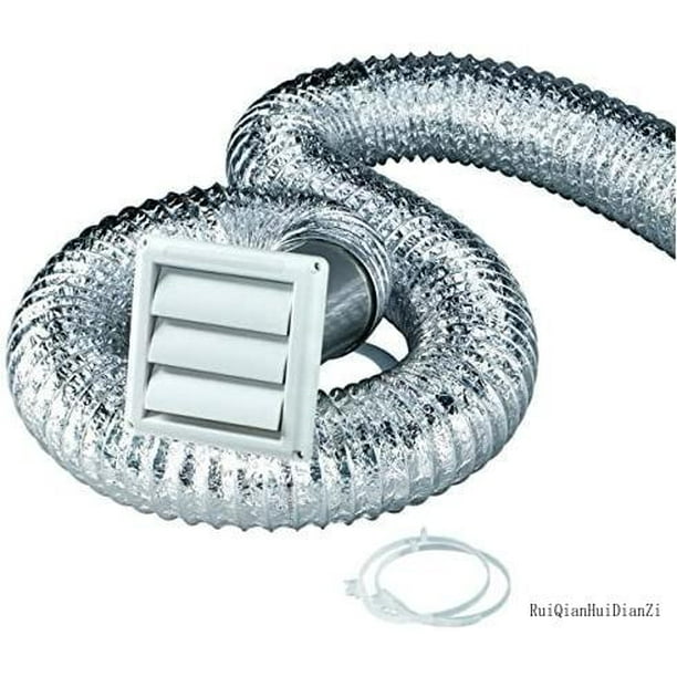Clothes Dryer Vent Kit; Flexible Transition Duct, Louvered Vent Hood