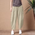 thumbnail image 2 of KDFJPTH Women's Solid Lantern Pants Elastic Waist Casual Harem Trousers Khaki XXXL/5, 2 of 6