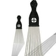 thumbnail image 4 of MasteelfCA 2pcs of One Set Steel Needle Comb Fan-shaped Comb Wide Tooth Comb Plastic Handle Hair Detangling Comb Hairdressing Rake Comb Slick Styling Hair Brush for Man Boy Home Salon Barber, 4 of 9