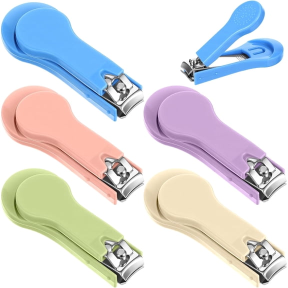 EXLEAF 5 Pcs Baby Nail Clippers Fold Up Baby Nail Clippers Stainless Steel Finger Trimmer Cutter Small Jaw Precise Safe Nailtrimmer Fingernail Clipper for Newborn Infant Nursery