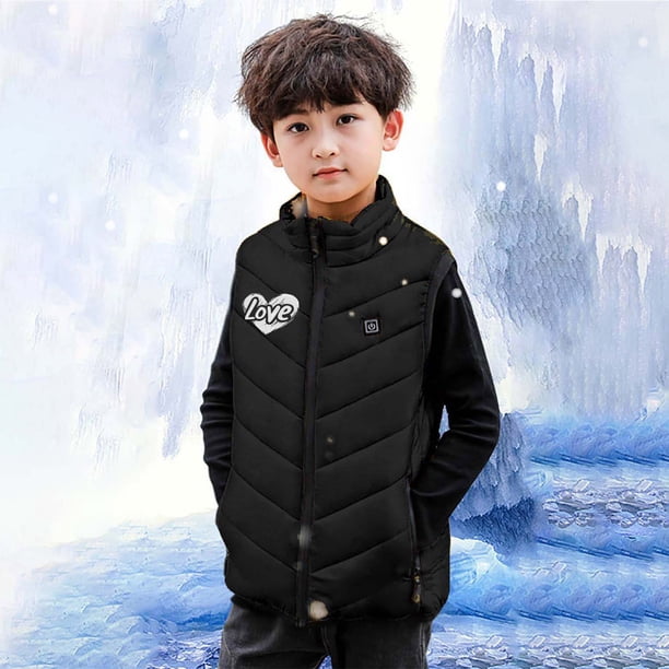 Camiseta de tirantes con cuello alto y estampado de moda, ropa inteligente con calefacción a temperatura constante para niños y niñas.