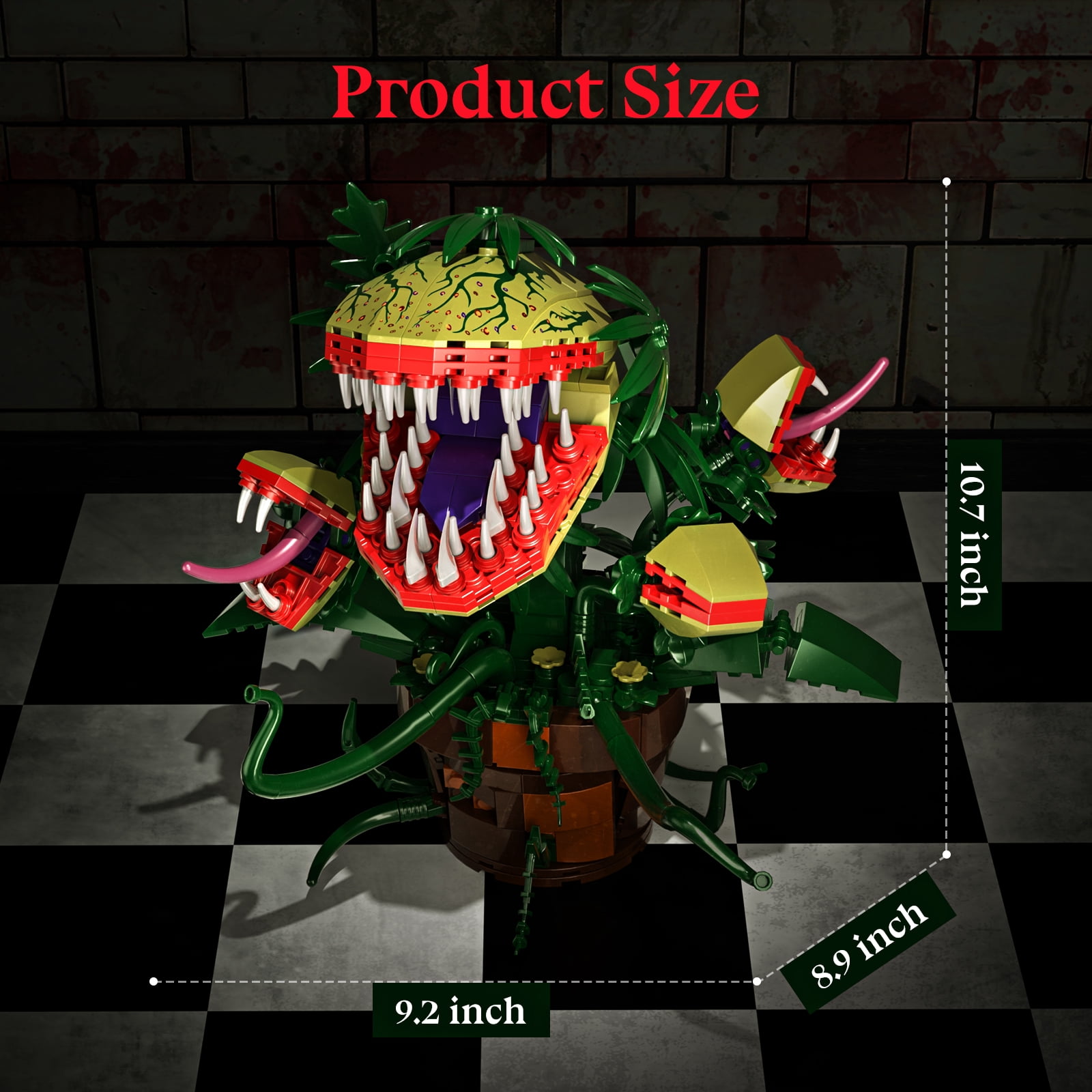 Audrey II Building Block Kit Piranha Plant Flower Building Toys Horrors Shop Cannibal with Openable Mouth Collectible Gift for Tv Fans Friends Birthday Christmas Halloween
