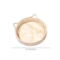 thumbnail image 3 of Cat Basket Bed - Large Round Rattan Woven Beds for Indoor Cats and Small Dogs with Soft Cotton Cushion Bucket Nest for Your Pet to Cuddle, Cute Circle Baskets for Kitty, 3 of 6