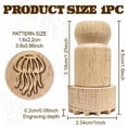 thumbnail image 2 of Wood Stamps with Handle 1.8x1 Inch Jellyfish Round Stamp Wooden Clay Stamp Round Wood Pottery Stamps for Card Making DIY Craft Letter Diary and Scrapbooking DIY, 2 of 9