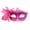A006- F, variant on Mask for Masquerade Party Women's Masquerade Mask Pink Lace Trim Rhinestone Accent Organza Flower Side Feather Half Eye Accessory for Prom Wedding Halloween Events