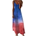 thumbnail image 1 of Robe d'Été Décontractée Sans Manches Imprimée Fête de l'Indépendance Bretelles Maxi, Robe d'Été Longue Fluide et Festive, 1 of 5
