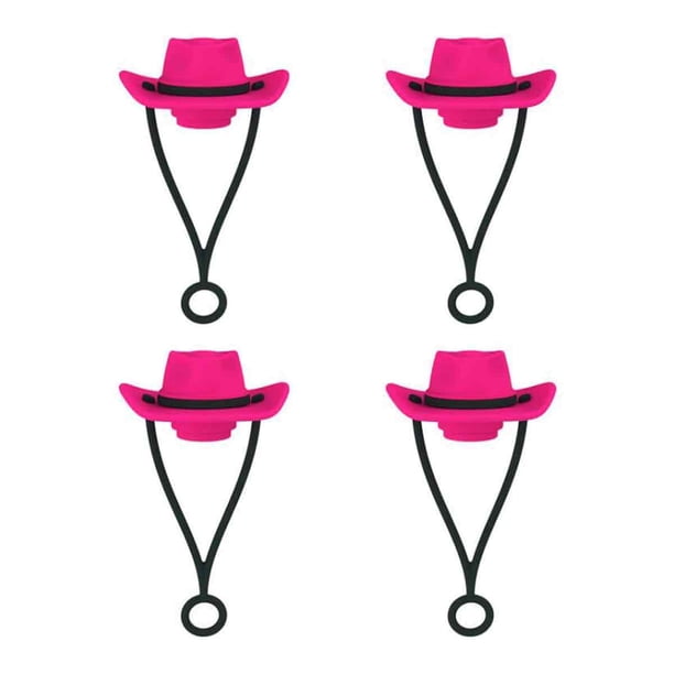 Tapa de pajita para taza de 30 a 40 oz, tapa de pajita de silicona, sombrero de vaquero, accesorios para vaso de 10 mm, 0,4 pulgadas, lindos regalos para mujeres