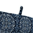 thumbnail image 5 of Jordan Manufacturing 44" x 22" Dresden Midnight Navy Damask Rectangular Outdoor Chair Cushion with Ties and Hanger Loop, 5 of 13