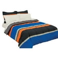 Twin Comforter Set, Rugby Stripe Orange Reversible Bed in a Bag