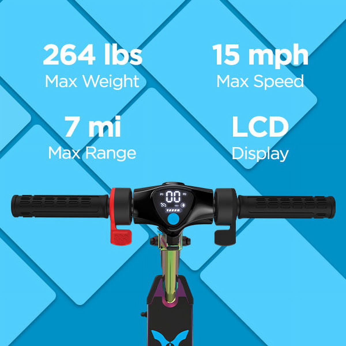 Hover 1 Aviator Electric Scooter Iridescent 264 Lbs Max Weight LED Lights UL 2272 Certified Walmart