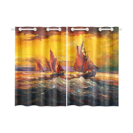 Mkhert Ship In Storm Go Ahead Window Curtains Kitchen Curtain Room