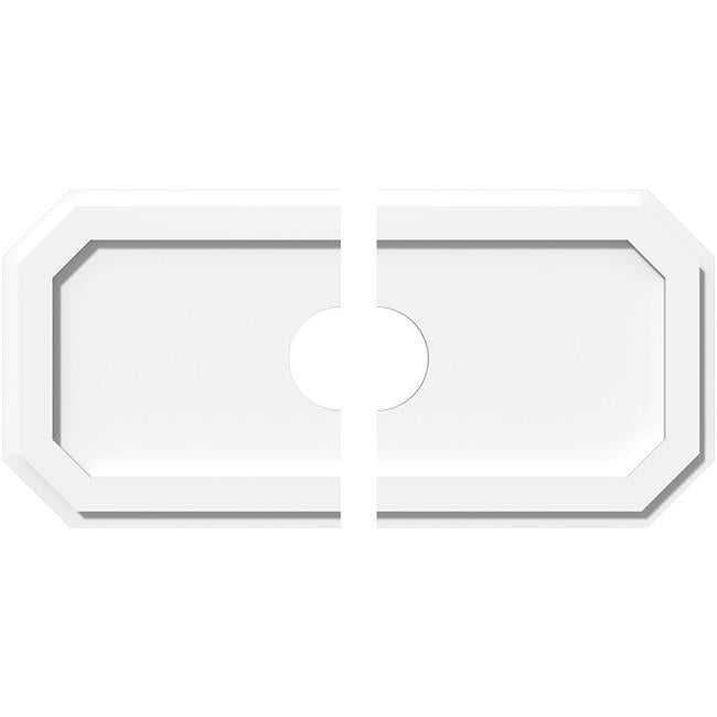 Ekena Millwork Cmp26x13ed2 04000 4 In Id X 9 In Rectangle Emerald Architectural Grade Pvc Contemporary Ceiling Medallion 2 Piece
