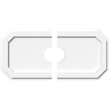 Ekena Millwork Cmp26x13ed2 04000 4 In Id X 9 In Rectangle Emerald Architectural Grade Pvc Contemporary Ceiling Medallion 2 Piece