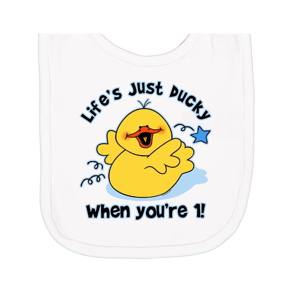 Inktastic Life's Ducky 1st Birthday Newborn Bib