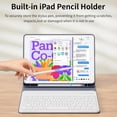 thumbnail image 6 of Detachable Wireless Keyboard Cover for iPad 7/8/9 Gen 10.2", Slim Folio Case with Apple Pencil Slot Adjustable Stand Auto Sleep Wake,Purple, 6 of 8