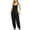 Black, variant on gakvbuo Jumpsuits For Women Summmer Dressy Wedding Fashion Women Casual Cold Shoulder Jumpsuit Solid Button Suspender Jumpsuits Wide Pocket Leg Pant