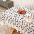 thumbnail image 3 of SIELUNO Tablecloths for Rectangle Tables,Elegant Print Tablecloth with Ruffles,Non-slip Dustproof Durable Table Covers, 3 of 8
